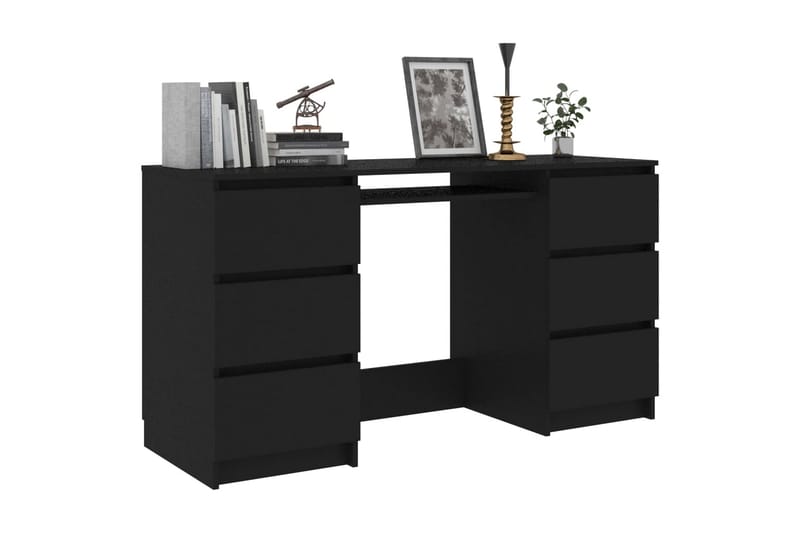 Skrivebord svart 140x50x77 cm sponplate - Svart - Skrivebord