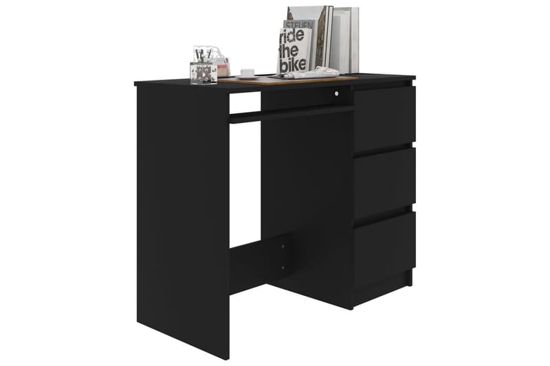 Skrivebord svart 90x45x76 cm sponplate - Svart - Møbler - Bord - Kontorbord - Skrivebord