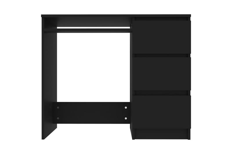 Skrivebord svart 90x45x76 cm sponplate - Svart - Skrivebord