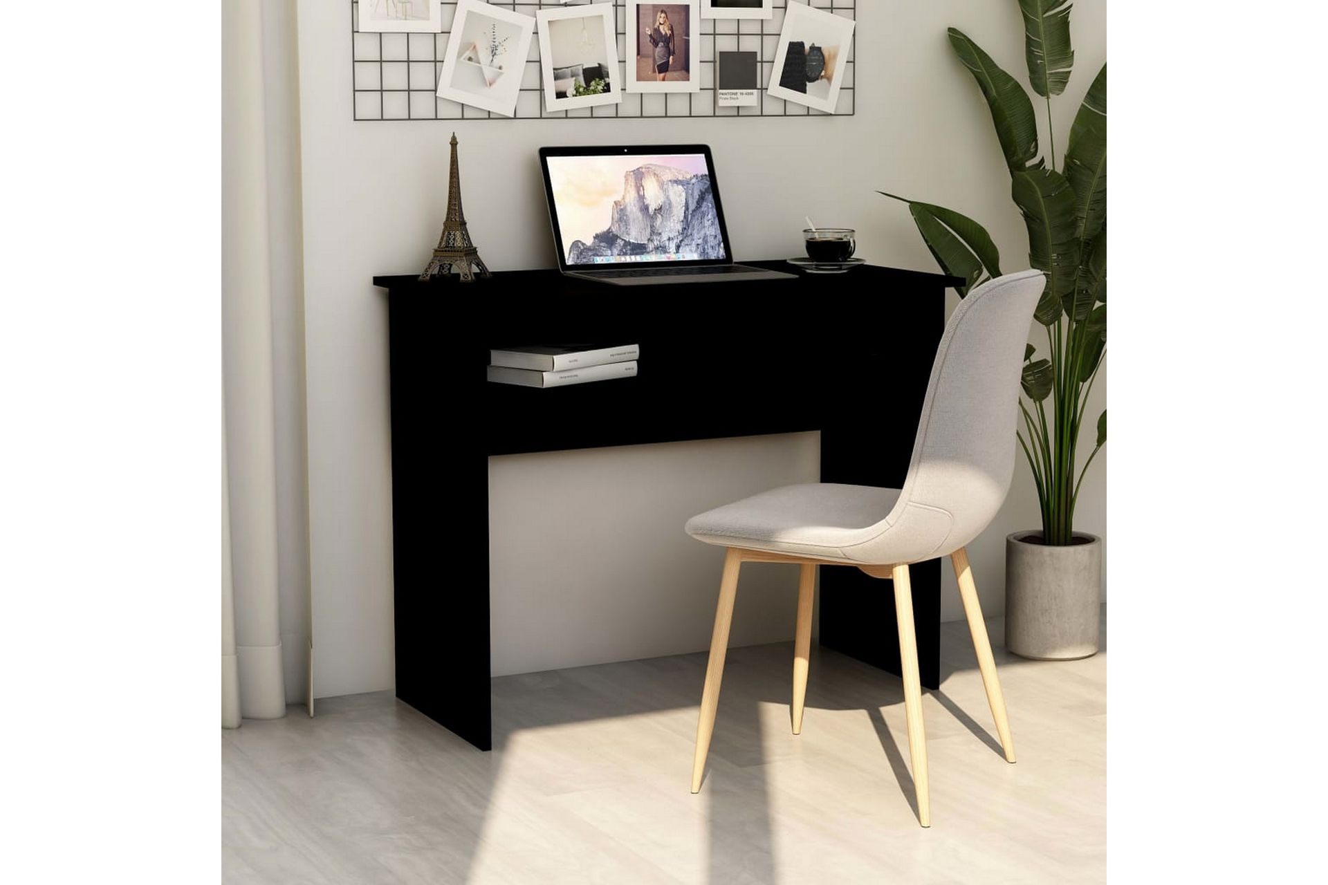 Skrivebord svart 90x50x74 cm sponplate - Svart - Møbler - Bord - Kontorbord - Skrivebord