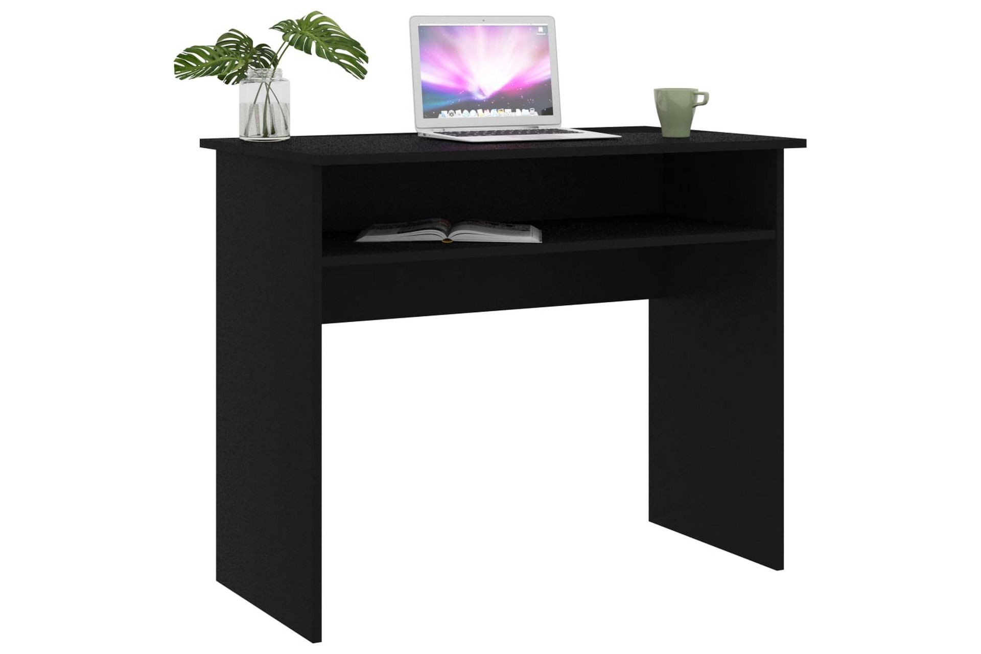 Skrivebord svart 90x50x74 cm sponplate - Svart - Møbler - Bord - Kontorbord - Skrivebord