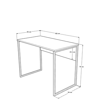 Skrivebord Skye Decor Bren (100 x 75 x 55 cm) Eik Antrasitt - Eik/Antrasitt - Møbler - Bord - Kontorbord - Skrivebord