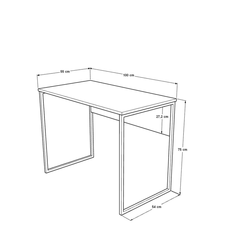 Skrivebord Skye Decor Bren (100 x 75 x 55 cm) Eik Antrasitt - Eik/Antrasitt - Møbler - Bord - Kontorbord - Skrivebord