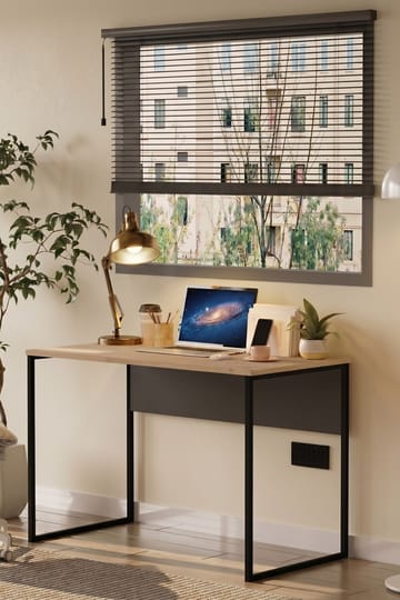 Skrivebord Skye Decor Bren (100 x 75 x 55 cm) Eik Antrasitt - Eik/Antrasitt - Møbler - Bord - Kontorbord - Skrivebord