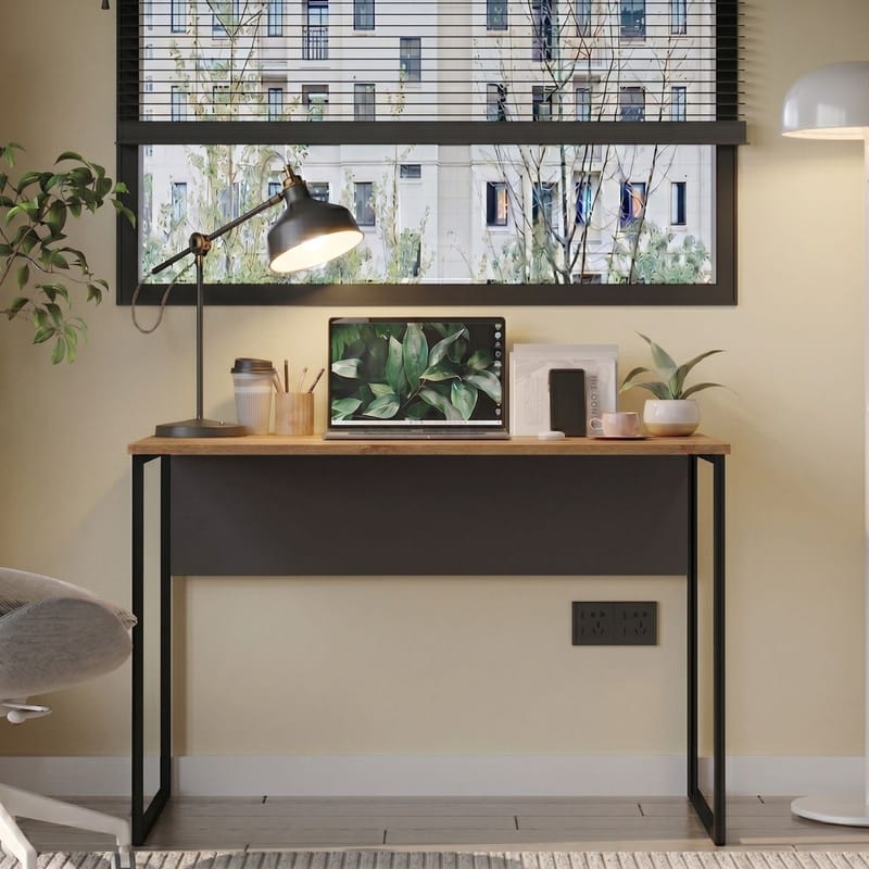 Skrivebord Skye Decor Bren (100 x 75 x 55 cm) Eik Antrasitt - Eik/Antrasitt - Møbler - Bord - Kontorbord - Skrivebord