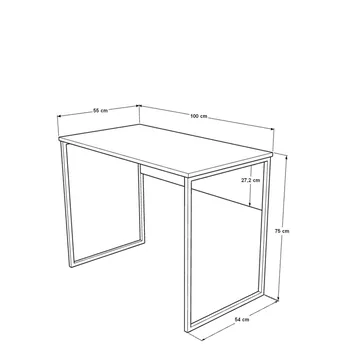 Skrivebord Skye Decor Bren (100 x 75 x 55 cm) Eik - Eik - Møbler - Bord - Kontorbord - Skrivebord
