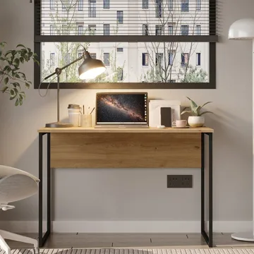 Skrivebord Skye Decor Bren (100 x 75 x 55 cm) Eik - Eik - Møbler - Bord - Kontorbord - Skrivebord