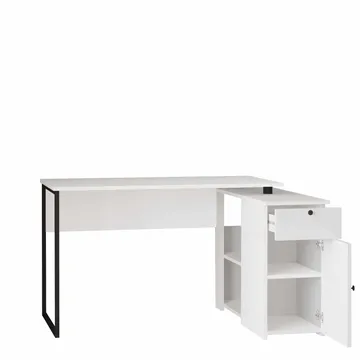Skrivebord Skye Decor Cleo-hylle (129,8 x 70 x 90 cm) hvit - Hvit - Møbler - Bord - Kontorbord - Skrivebord