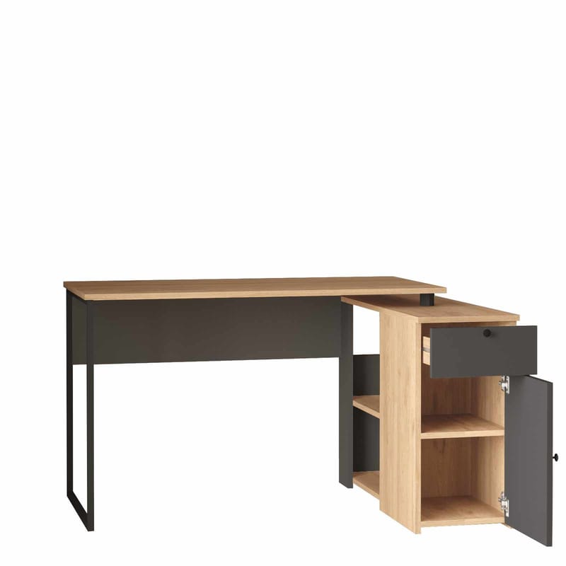 Skrivebord Skye Decor Cleo Shelf (129,8 x 70 x 90 cm) Natural Anthracite - Naturlig og antrasitt - Møbler - Bord - Kontorbord - Skrivebord