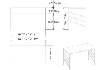 Sotinge Skrivebord 120 cm - Gull - Møbler - Bord - Kontorbord - Skrivebord