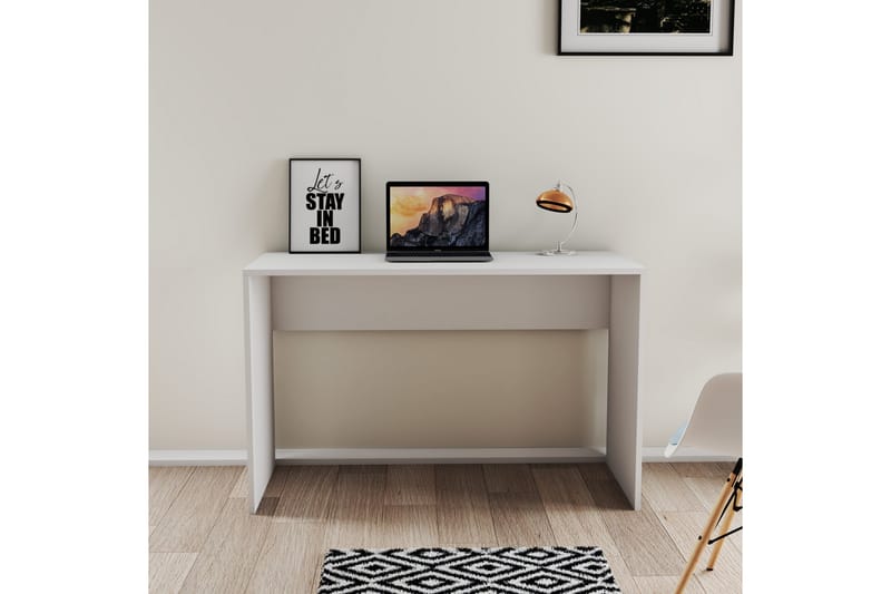 Sotinge Skrivebord 120x75x120 cm med oppbevaring - Hvit - Skrivebord