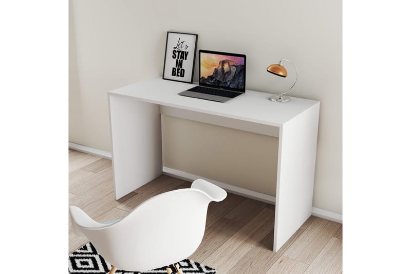 Sotinge Skrivebord 120x75x120 cm med oppbevaring - Hvit - Skrivebord