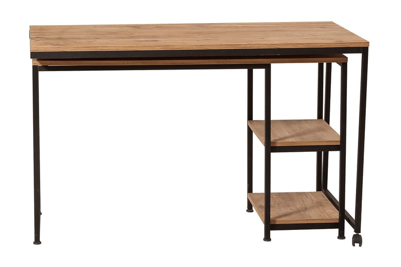 Soubiran Skrivebord 127 cm med Oppbevaringshyller - Natur/Svart - Møbler - Bord - Kontorbord - Skrivebord
