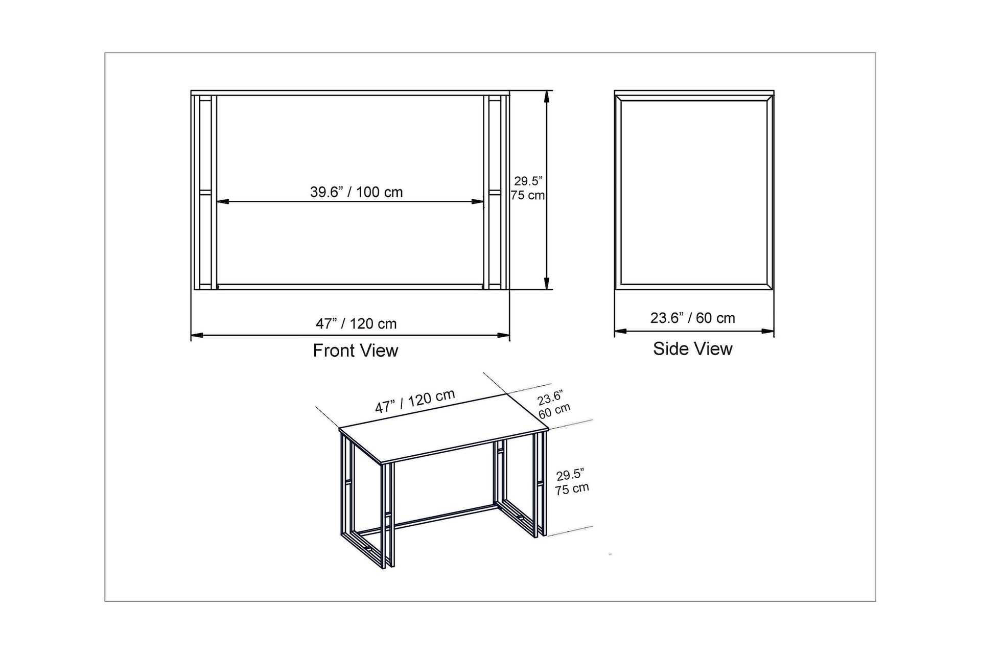 Stodene Skrivebord 120 cm Marmormønster - Hvit - Møbler - Bord - Kontorbord - Skrivebord