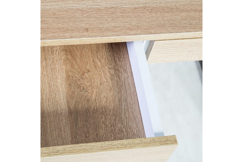 Studious Skrivebord 90 cm med Oppbevaring 2 Skuffer - Grå/Tre/Natur/Hvit - Møbler - Bord - Kontorbord - Skrivebord