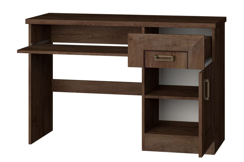 Tadeusz Skrivebord 118 cm med Oppbevaring Skuffer+Hylle+Skap - Lysebrun - Møbler - Bord - Kontorbord - Skrivebord
