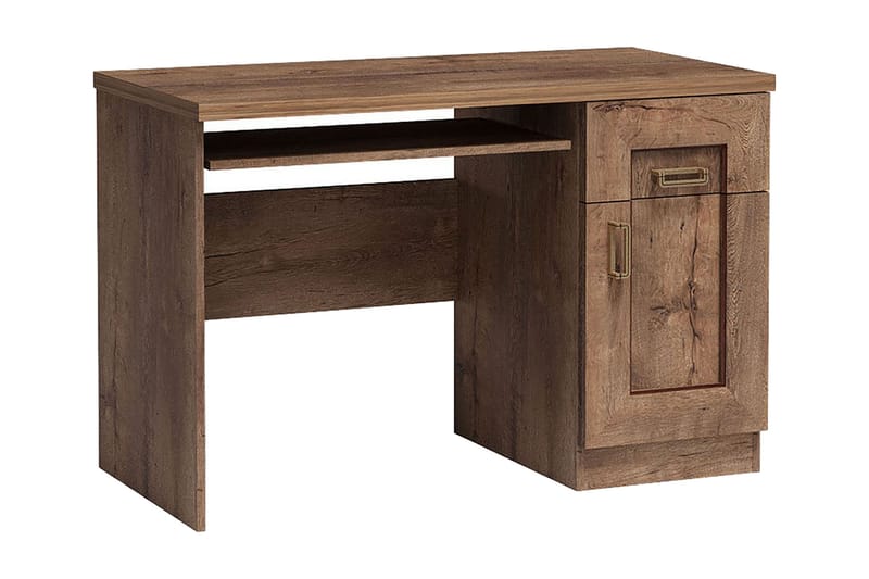 Tadeusz Skrivebord 118 cm med Oppbevaring Skuffer+Hylle+Skap - Mørkebrun - Møbler - Bord - Kontorbord - Skrivebord
