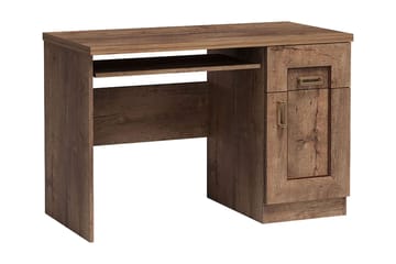 Tadeusz Skrivebord 118 cm med Oppbevaring Skuffer+Hylle+Skap - Mørkebrun - Møbler - Bord - Kontorbord - Skrivebord