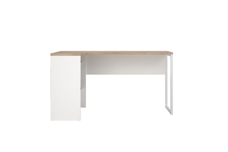 Taketo Hjørneskrivebord 145 cm - Hvit/Natur - Møbler - Bord - Kontorbord - Skrivebord - Hjørneskrivebord