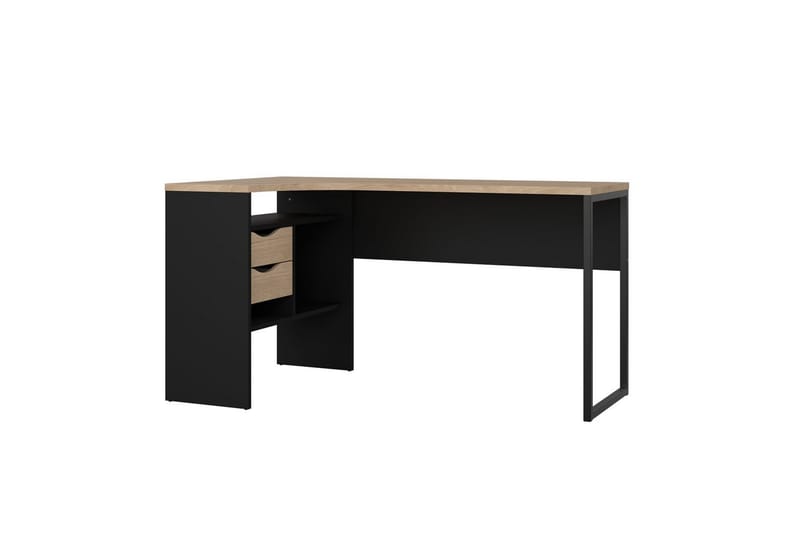 Taketo Hjørneskrivebord 145 cm - Mørk grå/Natur - Møbler - Bord - Kontorbord - Skrivebord - Hjørneskrivebord