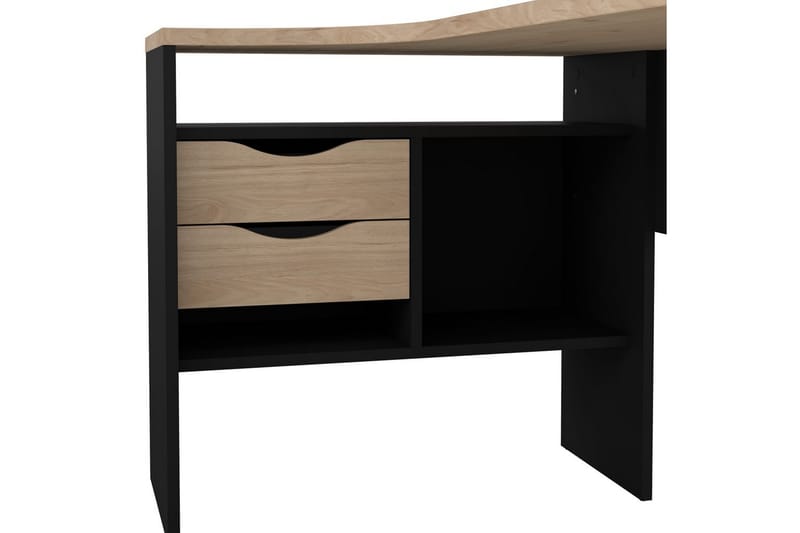 Taketo Hjørneskrivebord 145 cm - Mørk grå/Natur - Møbler - Bord - Kontorbord - Skrivebord - Hjørneskrivebord