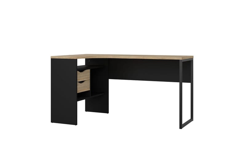 Taketo Hjørneskrivebord 145 cm - Mørk grå/Natur - Møbler - Bord - Kontorbord - Skrivebord - Hjørneskrivebord