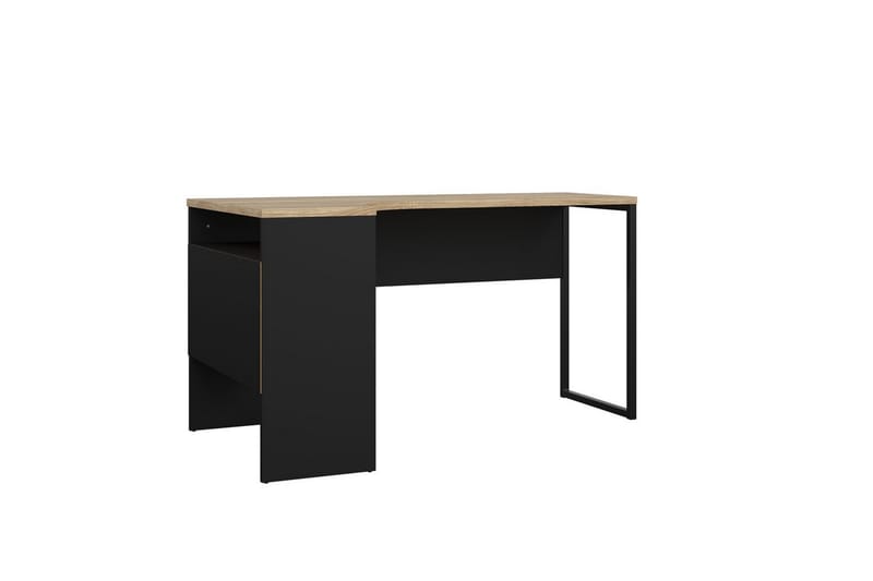 Taketo Hjørneskrivebord 145 cm - Mørk grå/Natur - Møbler - Bord - Kontorbord - Skrivebord - Hjørneskrivebord