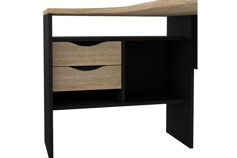Taketo Hjørneskrivebord 145 cm - Mørk grå/Natur - Møbler - Bord - Kontorbord - Skrivebord - Hjørneskrivebord
