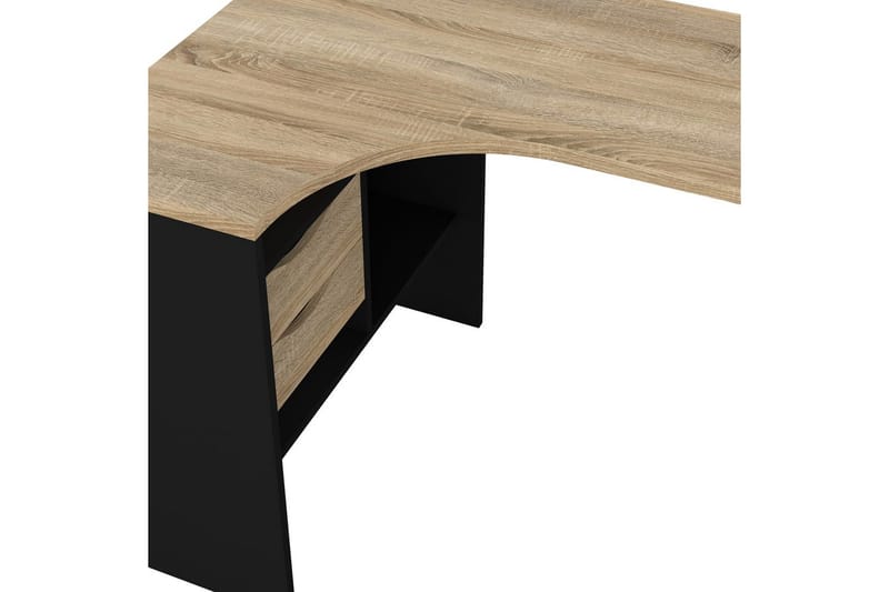 Taketo Hjørneskrivebord 145 cm - Mørk grå/Natur - Møbler - Bord - Kontorbord - Skrivebord - Hjørneskrivebord
