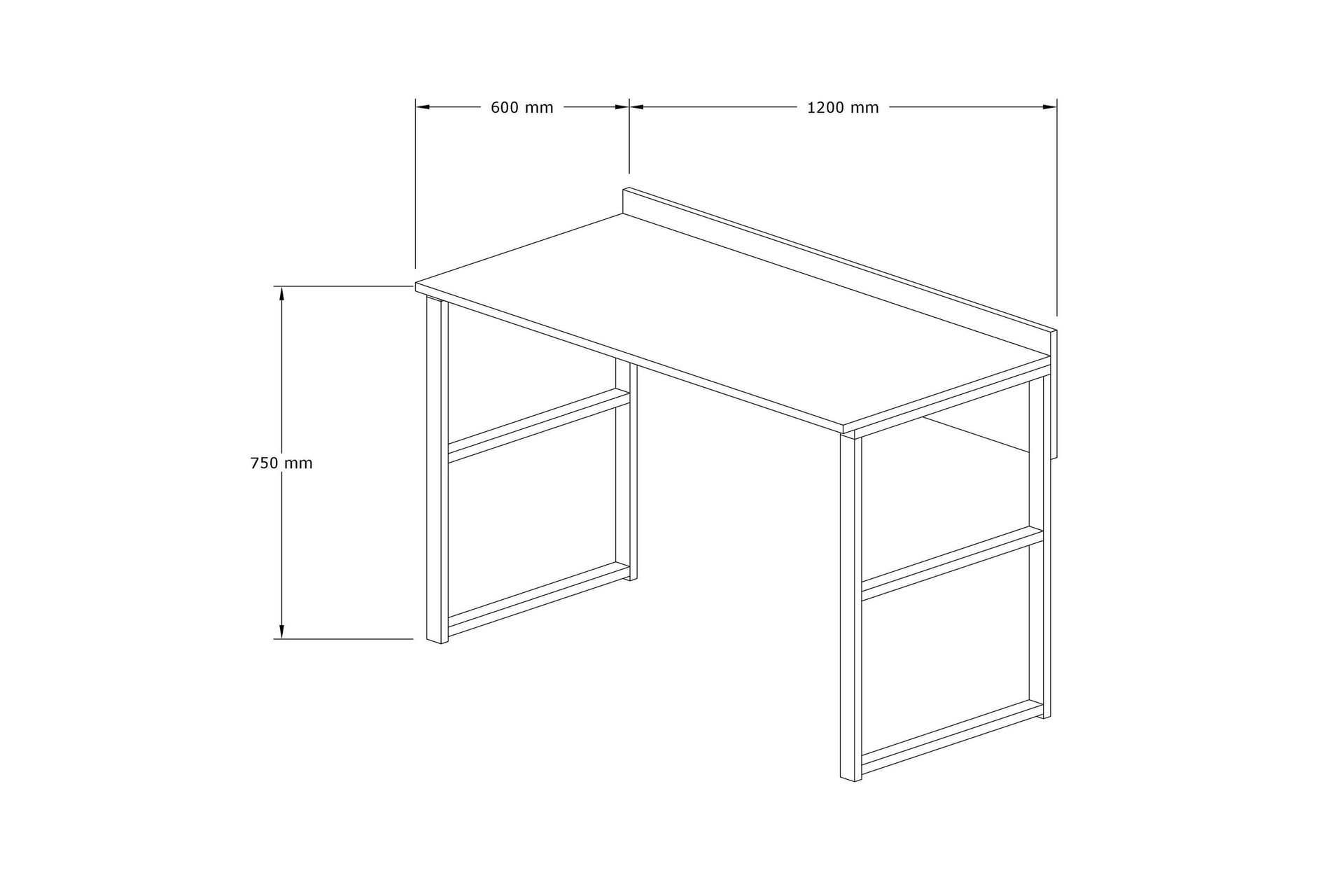 Tarriba Skrivebord 120 cm - Mørkebrun/Svart - Møbler - Bord - Kontorbord - Skrivebord