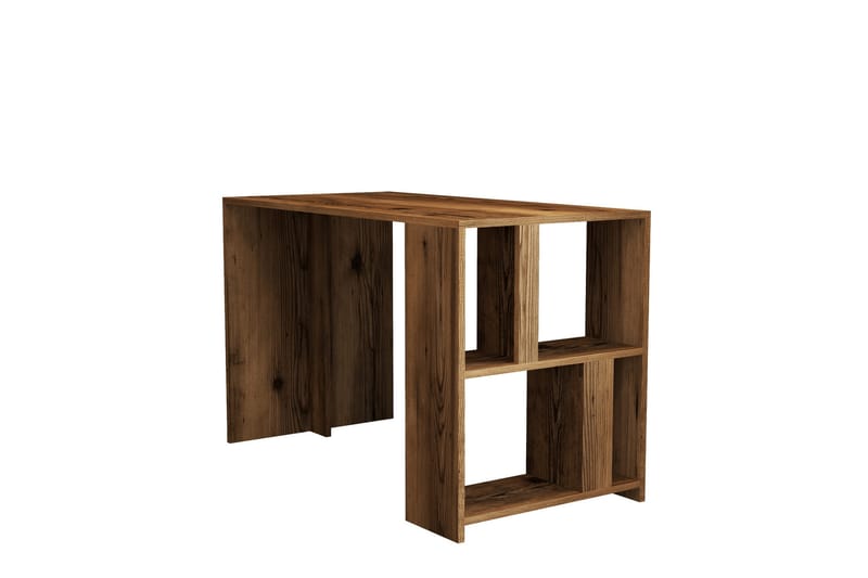 Timiza Skrivebord 120 cm med Oppbevaringshylle - Valnøttsbrun - Møbler - Bord - Kontorbord - Skrivebord