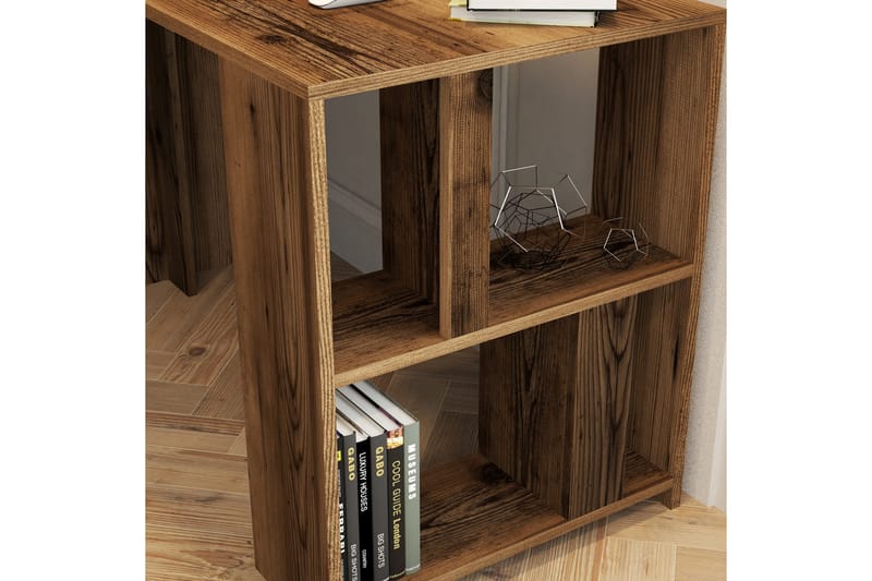 Timiza Skrivebord 120 cm med Oppbevaringshylle - Valnøttsbrun - Møbler - Bord - Kontorbord - Skrivebord