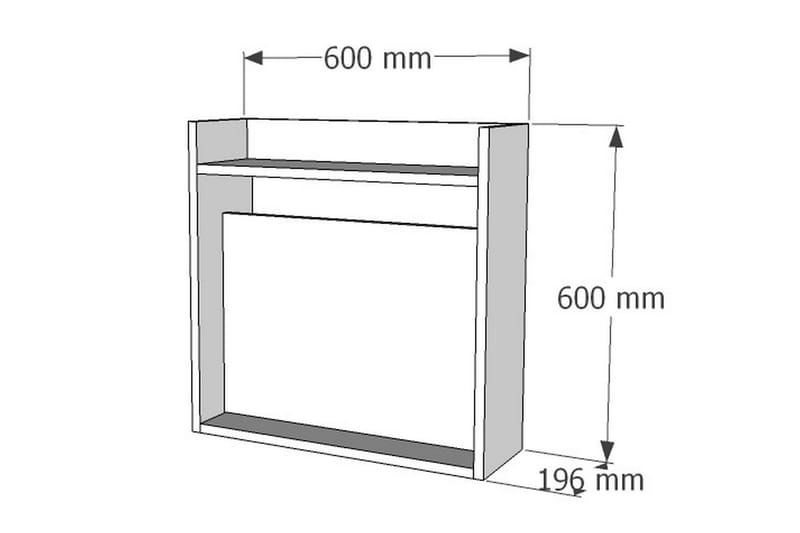 Toppley Veggskrivebord 60 cm med Oppbevaring Hyller - Hvit/Valnøttsbrun - Møbler - Bord - Kontorbord - Skrivebord