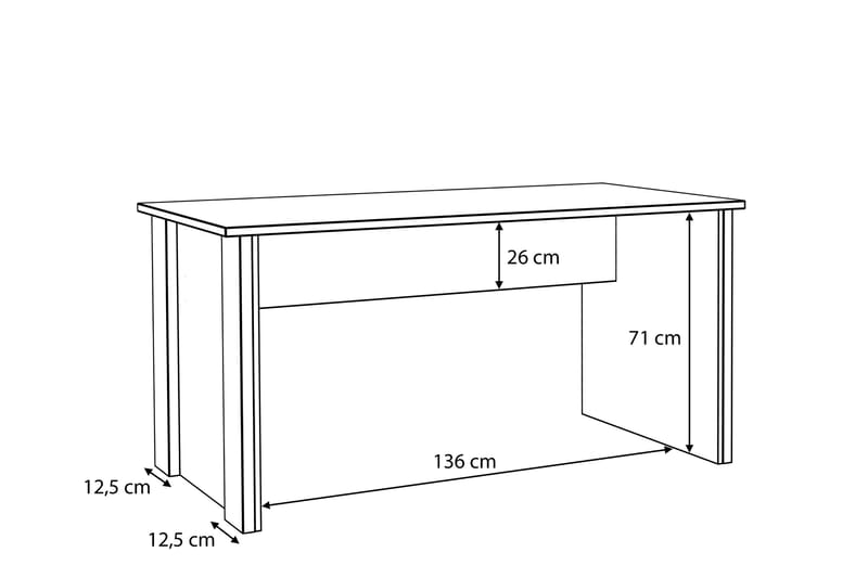 Torelles Skrivebord 153 cm - Brun / Grå - Skrivebord