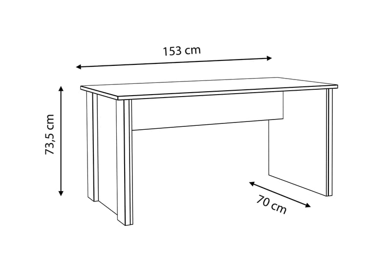 Torelles Skrivebord 153 cm - Brun / Grå - Møbler - Bord - Kontorbord - Skrivebord