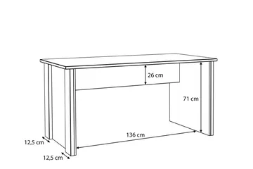 Torelles Skrivebord 153 cm - Brun / Grå - Møbler - Bord - Kontorbord - Skrivebord