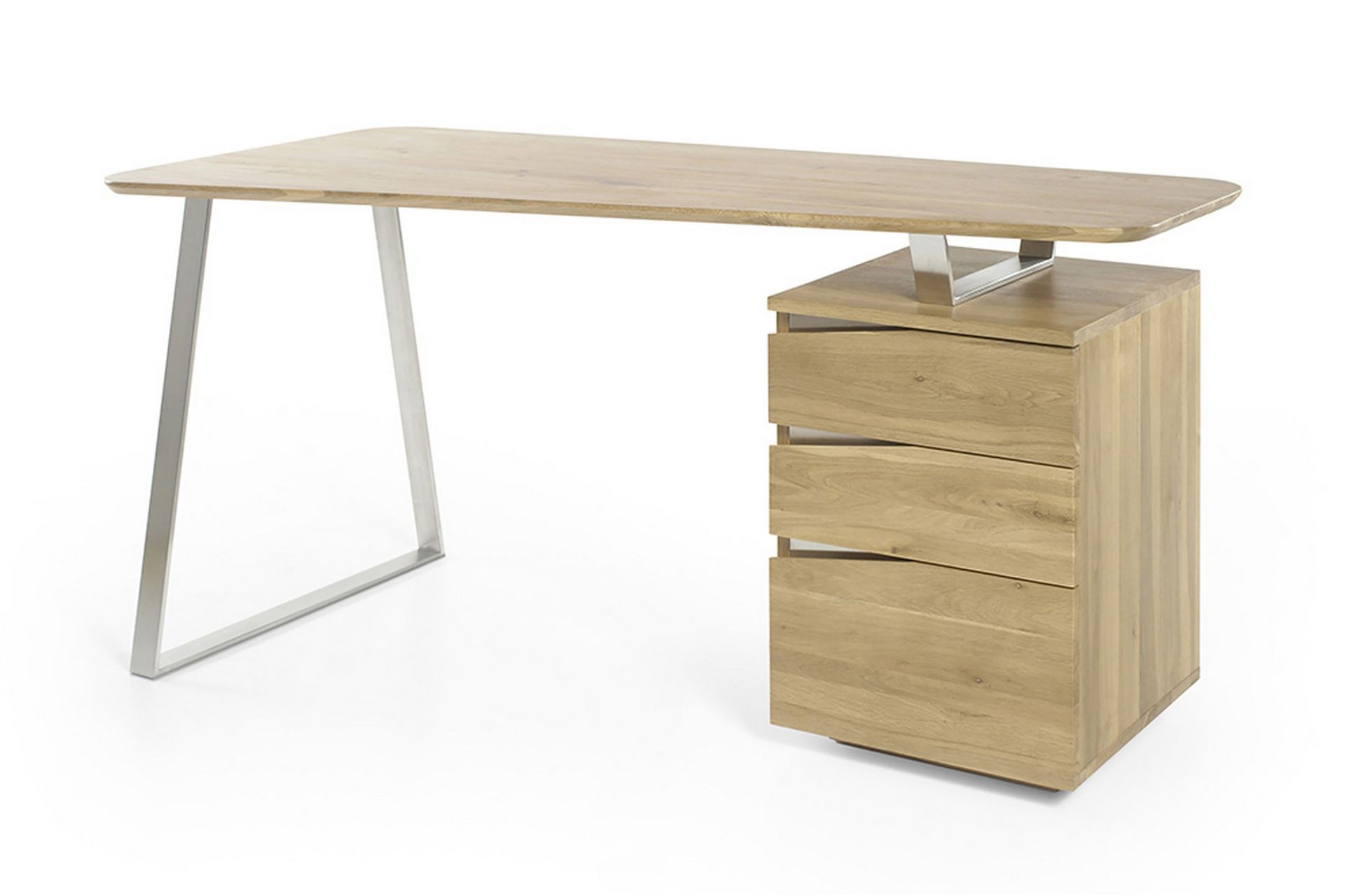 Tori Skrivebord 150 cm med Oppbevaring 3 Skuffer - Massiv Eik - Møbler - Bord - Kontorbord - Skrivebord