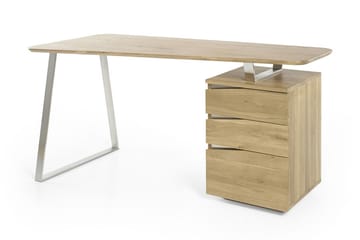 Tori Skrivebord 150 cm med Oppbevaring 3 Skuffer - Massiv Eik - Møbler - Bord - Kontorbord - Skrivebord