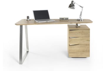 Tori Skrivebord 150 cm med Oppbevaring 3 Skuffer - Massiv Eik - Møbler - Bord - Kontorbord - Skrivebord