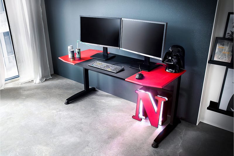Tracis Databord 160 cm - Rød/Svart - Skrivebord