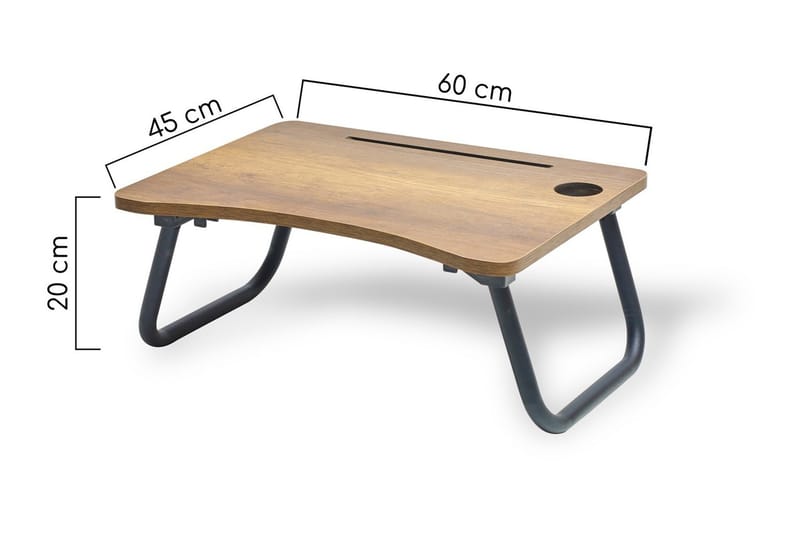 Tukums Datastativ 60 cm - Valnøttbrun/Svart - Skrivebord