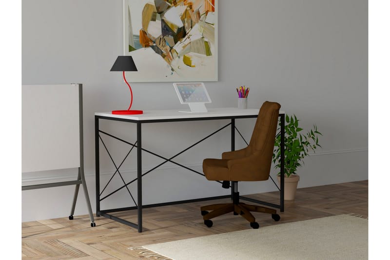 Tuna Skrivebord 121x72x121 cm - Hvit - Møbler - Bord - Kontorbord - Skrivebord