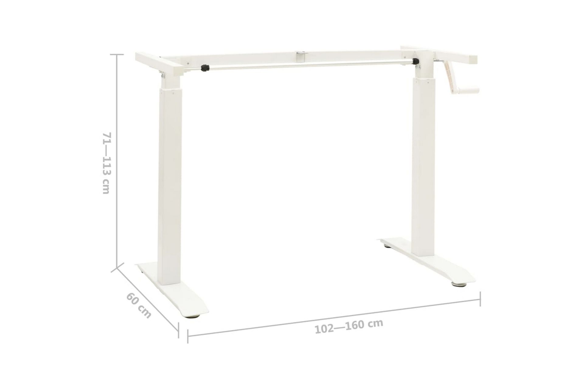 Understell til sitte-/ståbord manuell høydejustering hvit - Hvit - Møbler - Bord - Kontorbord - Skrivebord