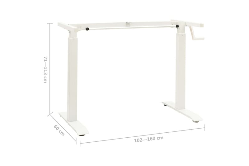 Understell til sitte-/ståbord manuell høydejustering hvit - Hvit - Møbler - Bord - Kontorbord - Skrivebord