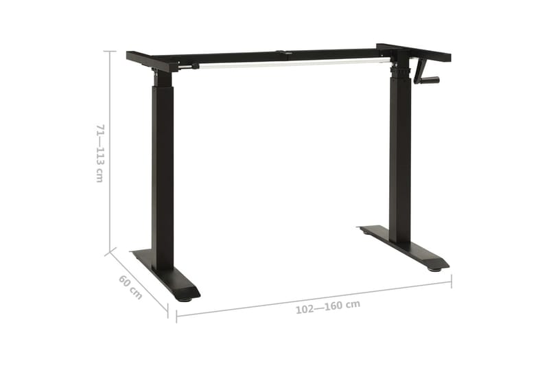 Understell til sitte-/ståbord manuell høydejustering svart - Svart - Møbler - Bord - Kontorbord - Skrivebord