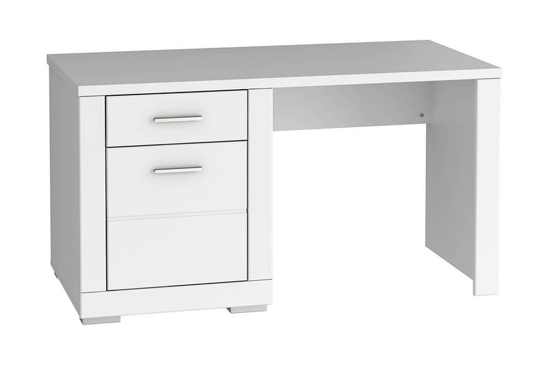 Uzayr Skrivebord 138 cm med Oppbevaringshylle + Skap - Hvit - Møbler - Bord - Kontorbord - Skrivebord