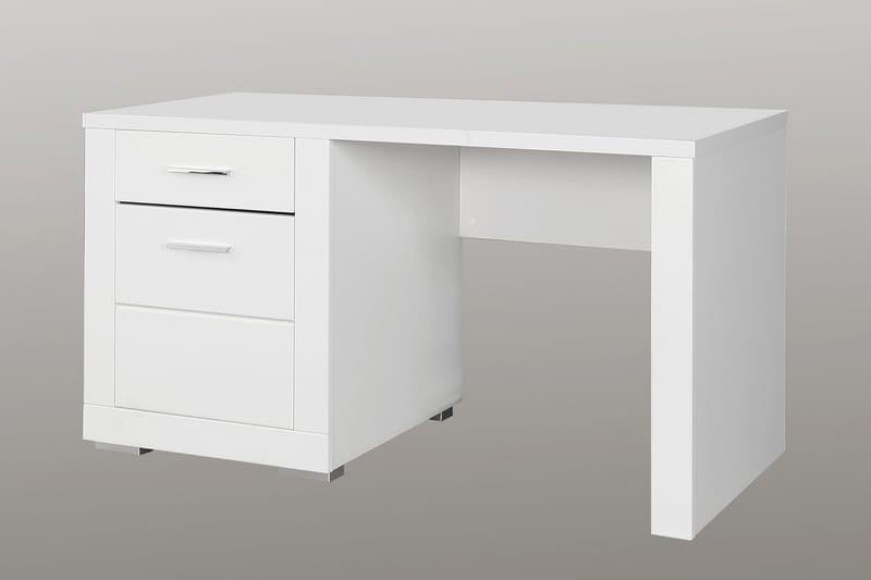 Uzayr Skrivebord 138 cm med Oppbevaringshylle + Skap - Hvit - Møbler - Bord - Kontorbord - Skrivebord