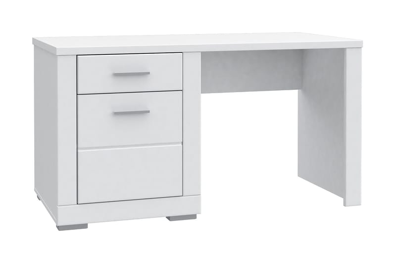 Uzayr Skrivebord 138 cm med Oppbevaringshylle + Skap - Hvit - Møbler - Bord - Kontorbord - Skrivebord