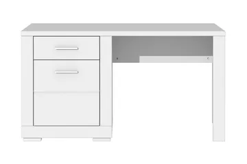 Uzayr Skrivebord 138 cm med Oppbevaringshylle + Skap - Hvit - Møbler - Bord - Kontorbord - Skrivebord