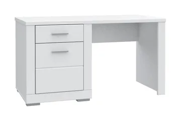 Uzayr Skrivebord 138 cm med Oppbevaringshylle + Skap - Hvit - Møbler - Bord - Kontorbord - Skrivebord